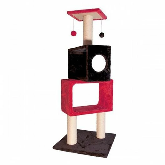 Rascador Torre Color Rojo 50 Cm X 50 Cm X 124 Cm 1 Rascador Torre Color Rojo 50 Cm X 50 Cm X 124 Cm