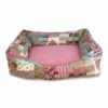 Cama Corazones Y Rayas Para Perros Color Rosa 70 Cm X 60 Cm X 20 Cm