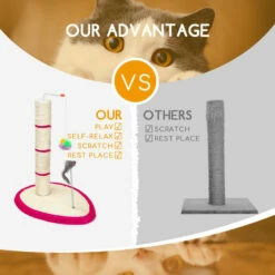 Nobleza - Poste De Rascado Para Gatos,Trepador De Cuerda De Sisal Para Gatos Con Pelotas De Felpa Y Juguetes Para Ratones,Material De Sisal Duradero,L40*W30*H49CM(Rojo) 40 Cm X 30 Cm X 49 Cm 8 Nobleza - Poste De Rascado Para Gatos,Trepador De Cuerda De Sisal Para Gatos Con Pelotas De Felpa Y Juguetes Para Ratones,Material De Sisal Duradero,L40*W30*H49CM(Rojo) 40 Cm X 30 Cm X 49 Cm -Tienda barata Tiendanimal 1eea1f0ef8f340de8d9802b55ee82ca7