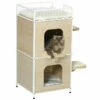 PawHut Casa Para Gatos Madera Natural 40x40x84 Cm