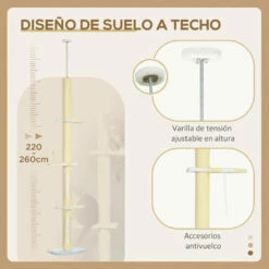 PawHut árbol Rascador Ajustable Amarillo Para Gatos 47 Cm X 34 Cm X 260 Cm -Tienda barata Tiendanimal 1f941b85e2104c3ea7dd96c0a9f4b4bc