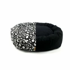 Cuna Donut Abecedario Para Perros Color Negro 68 Cm X 61 Cm X 23 Cm