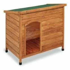 Gaun Caseta De Madera Con El Techo Plano Para Perros Color Madera 104 Cm X 70 Cm X 66 Cm