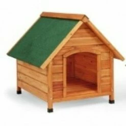 Gaun Caseta De Madera Con El Techo A Dos Aguas Para Perros Color Madera 78 Cm X 8 Cm X 88 Cm