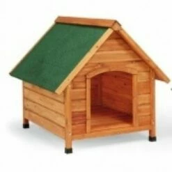 Gaun Caseta De Madera Con El Techo A Dos Aguas Para Perros Color Madera 84 Cm X 86,5 Cm X 101,1 Cm