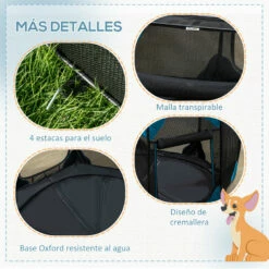 PawHut Parque Plegable Para Perros Y Gatos De 8 Paneles Parque De Juego Para Mascotas Con Bolsa De Transporte Recinto Portátil Para Conejos Conejillos De Indias Ø154x76 Cm Azul 154 Cm X 154 Cm X 76 Cm -Tienda barata Tiendanimal 25941d93cdb342e0aafc53b999784fb7 2