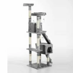 Pawhut árbol Rascador Con Ratoncitos Gris Para Gatos 50 Cm X 50 Cm X 170 Cm -Tienda barata Tiendanimal 27214 22072212231829 1 rascador ratoncitos pawhut para gatos color gris