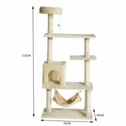 Pawhut árbol Rascador 5 Plantas Beige Para Gatos 152 Cm X 70 Cm X 40 Cm -Tienda barata Tiendanimal 27217 2 IMG00038458