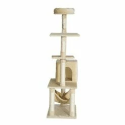 Pawhut árbol Rascador 5 Plantas Beige Para Gatos 152 Cm X 70 Cm X 40 Cm -Tienda barata Tiendanimal 27217 4 IMG00038460