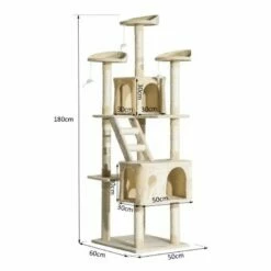 Rascador PawHut Para Gatos Con árbol Y Poste Color Beige 180 Cm X 60 Cm X 50 Cm -Tienda barata Tiendanimal 27266 2 IMG00038727