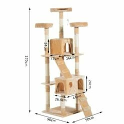Rascador PawHut árbol Centro De Actividades Color Beige 50 Cm X 50 Cm X 170 Cm -Tienda barata Tiendanimal 27267 2 IMG00038781