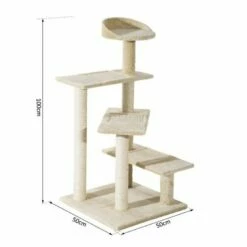 Árbol Rascador PawHut Para Gatos Color Beige 50 Cm X 50 Cm X 100 Cm -Tienda barata Tiendanimal 27749 2 IMG00039023