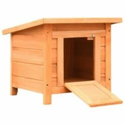 VIDAXL Caseta De Madera Para Gatos Color Marrón 50 X 46 X 43,5 Cm