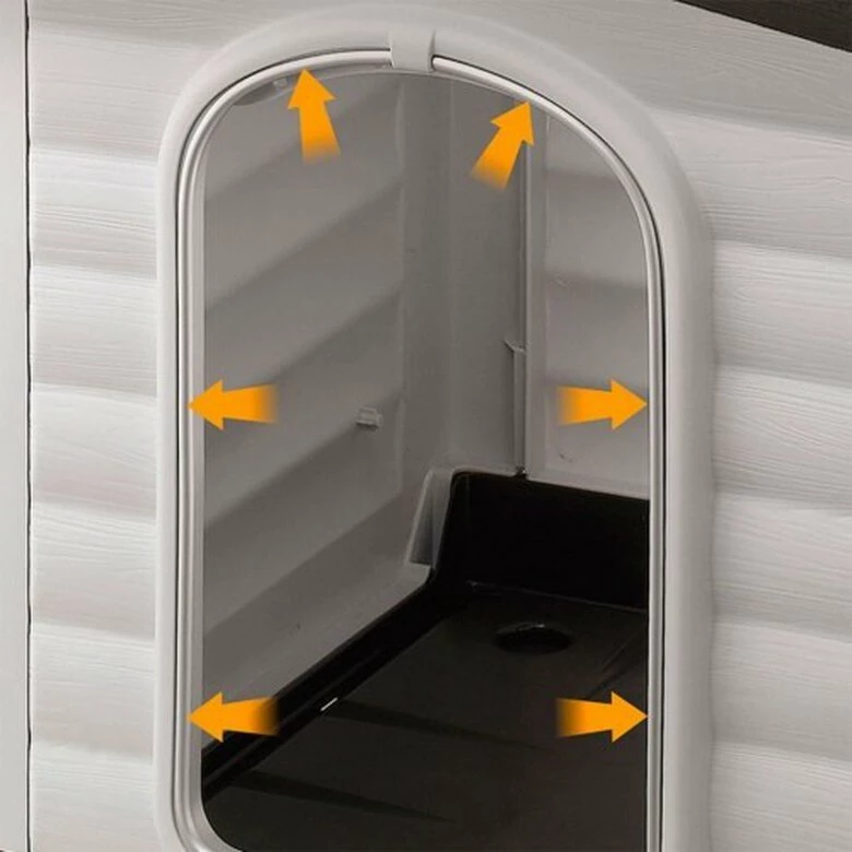 Caseta De Plástico Villa 90 Ferplast Para Perros Color Gris 73 Cm X 59 Cm X 53 Cm 2 Caseta De Plástico Villa 90 Ferplast Para Perros Color Gris 73 Cm X 59 Cm X 53 Cm - Imagen 2