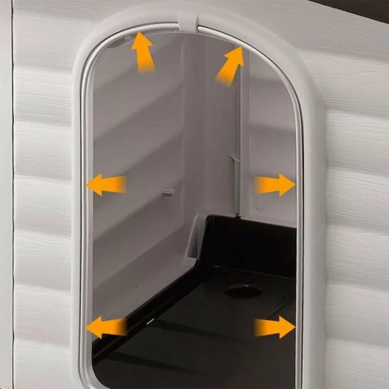 Caseta De Plástico Villa 90 Ferplast Para Perros Color Gris 73 Cm X 59 Cm X 53 Cm 3 Caseta De Plástico Villa 90 Ferplast Para Perros Color Gris 73 Cm X 59 Cm X 53 Cm - Imagen 3