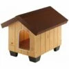 Caseta De Madera Domus Ferplast Para Perros Color Marrón 73 Cm X 85 Cm X 67,5 Cm