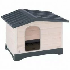 Caseta De Madera Lodge 90 Ferplast Para Perros Color Marrón 88 Cm X 72 Cm X 66 Cm