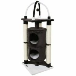 Árbol Kerbl Onyx Para Gatos Color Negro Y Blanco 38 Cm X 38 Cm X 107 Cm