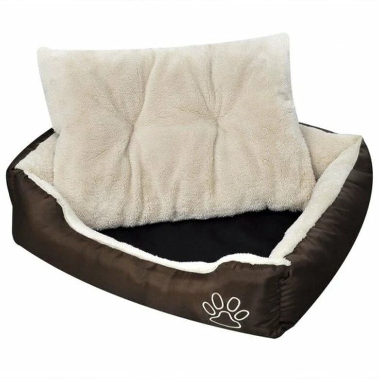 VIDAXL Cama Acolchada Para Perros Color Beige 90 Cm X 70 Cm X 20 Cm 1 VIDAXL Cama Acolchada Para Perros Color Beige 90 Cm X 70 Cm X 20 Cm