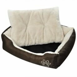 VIDAXL Cama Acolchada Para Perros Color Beige 50 Cm X 38 Cm X 17 Cm