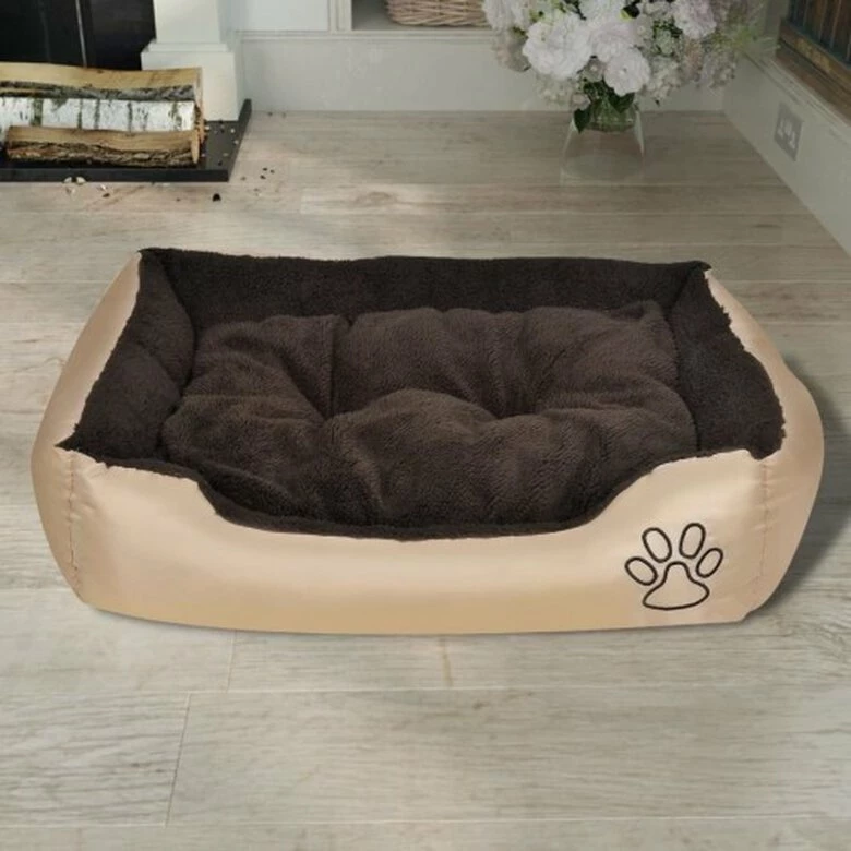 VIDAXL Cama Acolchada Para Perros Color Beige 90 Cm X 70 Cm X 20 Cm 5 VIDAXL Cama Acolchada Para Perros Color Beige 90 Cm X 70 Cm X 20 Cm - Imagen 5