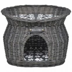 VIDAXL Cama De Mimbre Para Gatos Color Gris 44 Cm X 33 Cm X 34 Cm -Tienda barata Tiendanimal 32056 2 IMG00056473