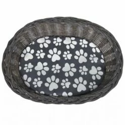 VIDAXL Cama De Mimbre Para Gatos Color Gris 44 Cm X 33 Cm X 34 Cm -Tienda barata Tiendanimal 32056 4 IMG00056485
