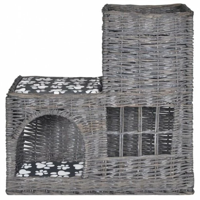 VIDAXL Casa Con Camas Para Gatos Color Gris 55 Cm X 27 Cm X 53 Cm 3 VIDAXL Casa Con Camas Para Gatos Color Gris 55 Cm X 27 Cm X 53 Cm - Imagen 3