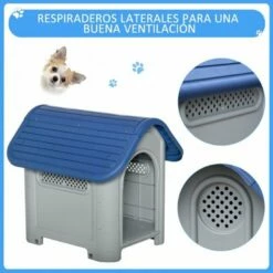 PawHut Caseta Para Perros Pequeños Y Mini Color Azul Y Gris 59 Cm X 75 Cm X 66 Cm -Tienda barata Tiendanimal 32163 4 IMG00057485