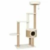 VIDAXL Rascador Con Plataformas Y Cueva Para Gatos Color Beige 60 Cm X 40 Cm X 148 Cm