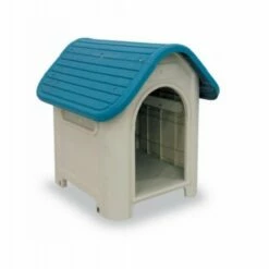 Caseta Gaun Doggy House Color Blanco Y Azul 48 Cm X 58 Cm X 66 Cm