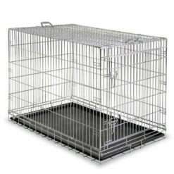 Gaun Jaula De Exposición Roma Para Perros Color Plateado 109 Cm X 71 Cm X 79,5 Cm