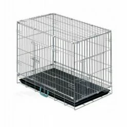 Gaun Jaula De Exposición Paris Para Perros Color Plateado 109 Cm X 71 Cm X 79,5 Cm