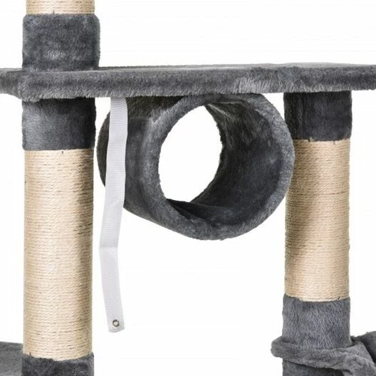 PawHut Arbol Rascador Con Plataformas Para Gatos Color Gris 60 Cm X 40 Cm X 154 Cm 5 PawHut Arbol Rascador Con Plataformas Para Gatos Color Gris 60 Cm X 40 Cm X 154 Cm - Imagen 5