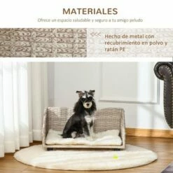 PawHut Cama Elevada Con Cojín Suave Para Mascotas Color Beige 70.5 Cm X 40 Cm X 37.5 Cm -Tienda barata Tiendanimal 37347 21090712201287 3 cama elevada suave para mascotas color beige