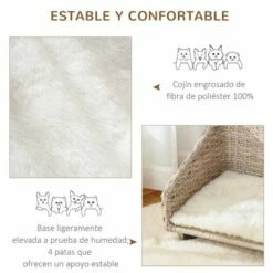 PawHut Cama Elevada Con Cojín Suave Para Mascotas Color Beige 70.5 Cm X 40 Cm X 37.5 Cm -Tienda barata Tiendanimal 37347 21090712201370 4 cama elevada suave para mascotas color beige