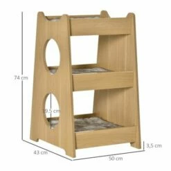 Pawhut Cama De 3 Niveles Madera Para Gatos 50 Cm X 43 Cm X 74 Cm 7 Pawhut Cama De 3 Niveles Madera Para Gatos 50 Cm X 43 Cm X 74 Cm -Tienda barata Tiendanimal 37430 21091010230005 2 cama para gatos niveles pawhut color madera