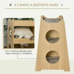 Pawhut Cama De 3 Niveles Madera Para Gatos 50 Cm X 43 Cm X 74 Cm 9 Pawhut Cama De 3 Niveles Madera Para Gatos 50 Cm X 43 Cm X 74 Cm -Tienda barata Tiendanimal 37430 21091010230116 4 cama para gatos niveles pawhut color madera