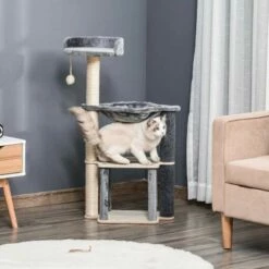 PawHut Centro De Actividades Para Gatos Color Gris 48 Cm X 34 Cm X 95 Cm 8 PawHut Centro De Actividades Para Gatos Color Gris 48 Cm X 34 Cm X 95 Cm -Tienda barata Tiendanimal 37517 21091510212042 3 centro actividades para gatos color gris