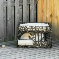 PawHut Cama Doble Para Gatos De Ratán 56 Cm X 41 Cm X 45 Cm -Tienda barata Tiendanimal 37548 21091510260389 3 cama doble para gatos