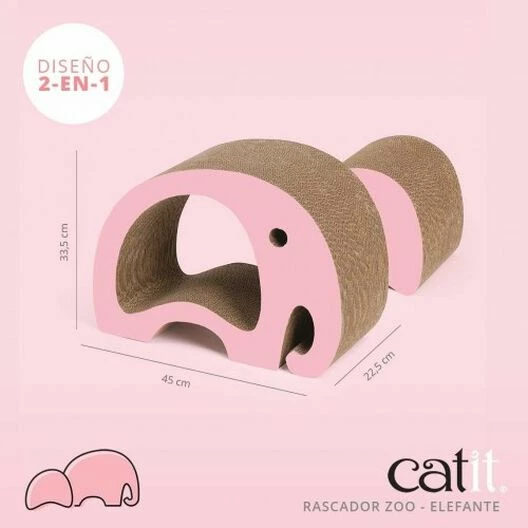 Catit Rascador Zoo 2 En 1 En Forma De Elefante Para Gatos Color Rosa 33 Cm X 23 Cm X 45,5 Cm 2 Catit Rascador Zoo 2 En 1 En Forma De Elefante Para Gatos Color Rosa 33 Cm X 23 Cm X 45,5 Cm - Imagen 2