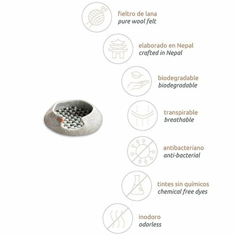 Mishum Cama Simona Para Mascotas Color Gris 50 Cm X 50 Cm X 12 Cm 4 Mishum Cama Simona Para Mascotas Color Gris 50 Cm X 50 Cm X 12 Cm - Imagen 4