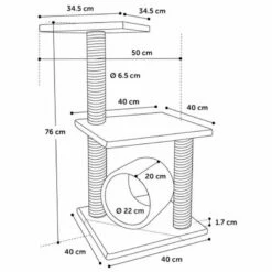 Flamingo Rascador Para Gato Color Gris 50 Cm X 50 Cm X 76 Cm -Tienda barata Tiendanimal 38525 21102209042401 2 rascador para gato color gris