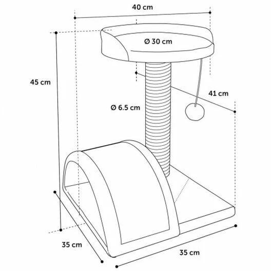 Flamingo Rascador Puente Para Gato Color Gris 40 Cm X 41 Cm X 45 Cm 3 Flamingo Rascador Puente Para Gato Color Gris 40 Cm X 41 Cm X 45 Cm - Imagen 3