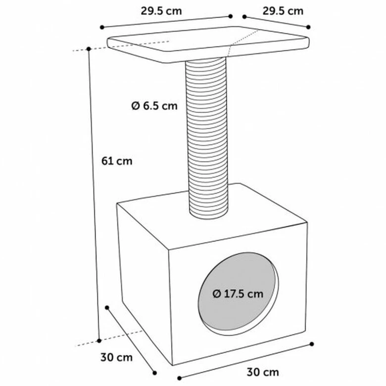 Flamingo Rascador Cueva Para Gato Color Gris 30 Cm X 30 Cm X 61 Cm 3 Flamingo Rascador Cueva Para Gato Color Gris 30 Cm X 30 Cm X 61 Cm - Imagen 3