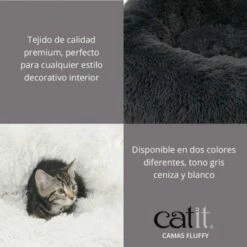 Catit Cama Fluffy Color Gris 20 Cm X 60 Cm X 60 Cm -Tienda barata Tiendanimal 38719 21102718133488 3 cama fluffy color gris