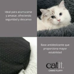 Catit Cama Fluffy Color Gris 20 Cm X 60 Cm X 60 Cm -Tienda barata Tiendanimal 38719 21102718133504 4 cama fluffy color gris