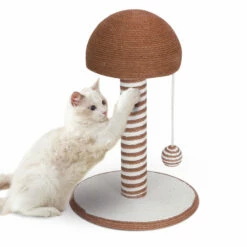 Nobleza – Poste Rascador Para Gatos De Sisal Con Juguete. Pequeño, Medidas: L30*W30*H42CM 30 Cm X 30 Cm X 42 Cm