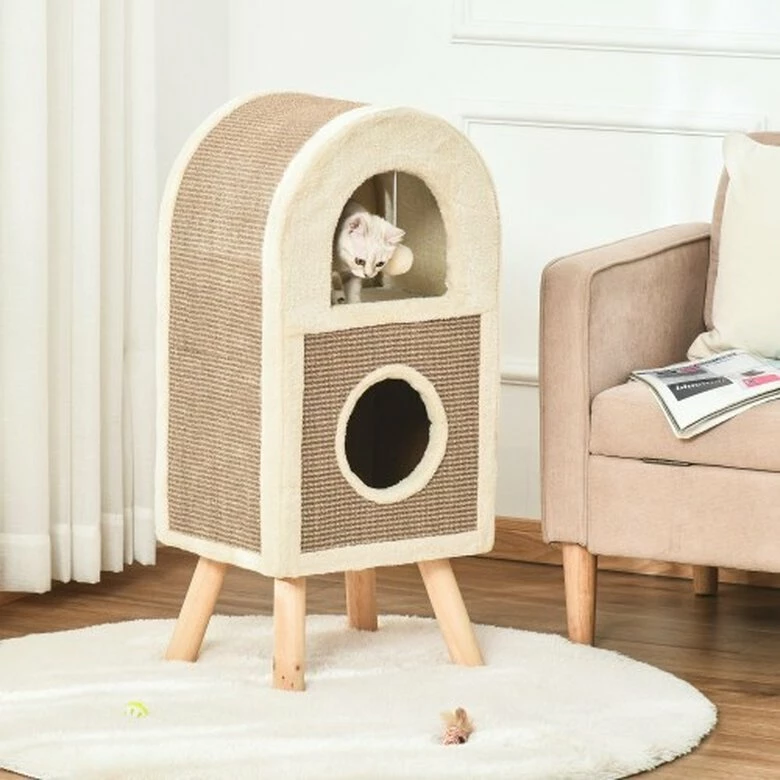 Árbol Rascador Para Gatos Cueva De Sisal PawHut Color Café 40 Cm X 34 Cm X 91 Cm 2 Árbol Rascador Para Gatos Cueva De Sisal PawHut Color Café 40 Cm X 34 Cm X 91 Cm - Imagen 2