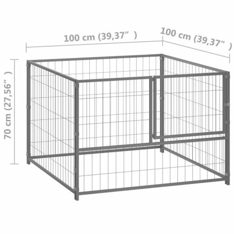 Vidaxl Perrera Cuadrada Para Perros 100 Cm X 100 Cm X 70 Cm 5 Vidaxl Perrera Cuadrada Para Perros 100 Cm X 100 Cm X 70 Cm - Imagen 5